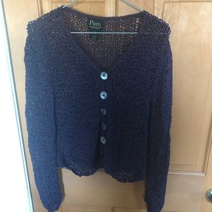 PURE purple cardigan.